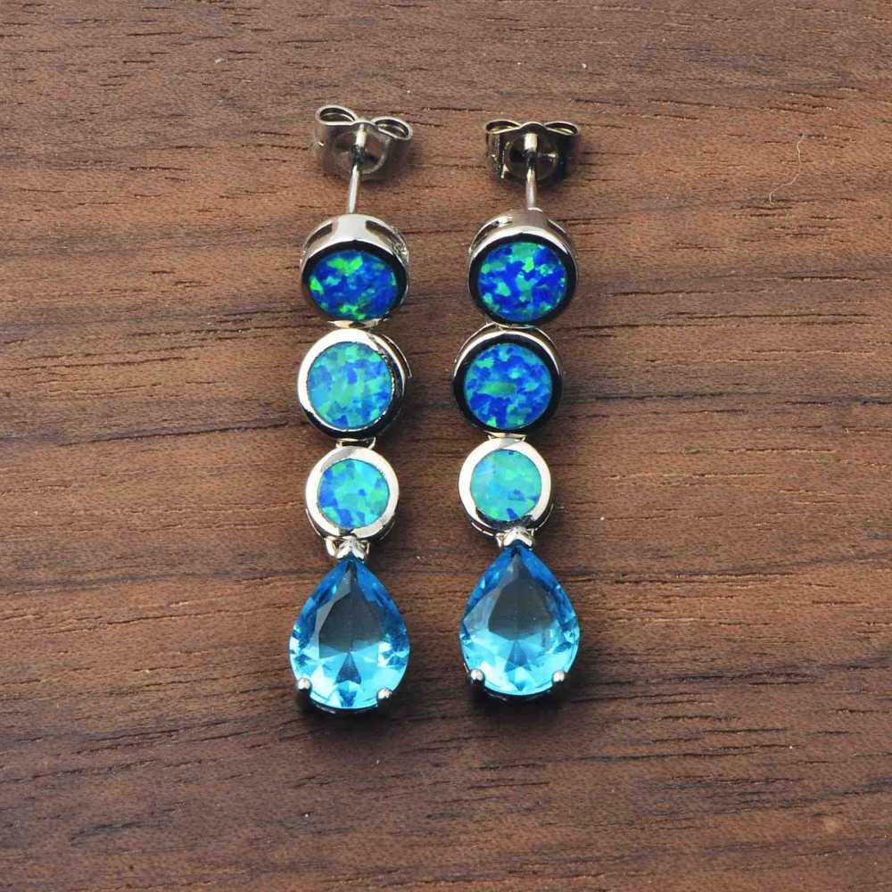 Opal Waterdrop Shaped Earrings Simple  Style Jewelry Accessories Copper Material Holiday Style Craft