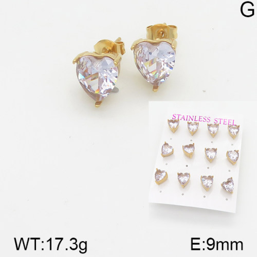 INS New  Fashion Titanium Steel Love Heart Stud Earrings 18K Gold Stainless Steel Love Element Earrings Earrings Niche Design High Earrings For Women Earrings
