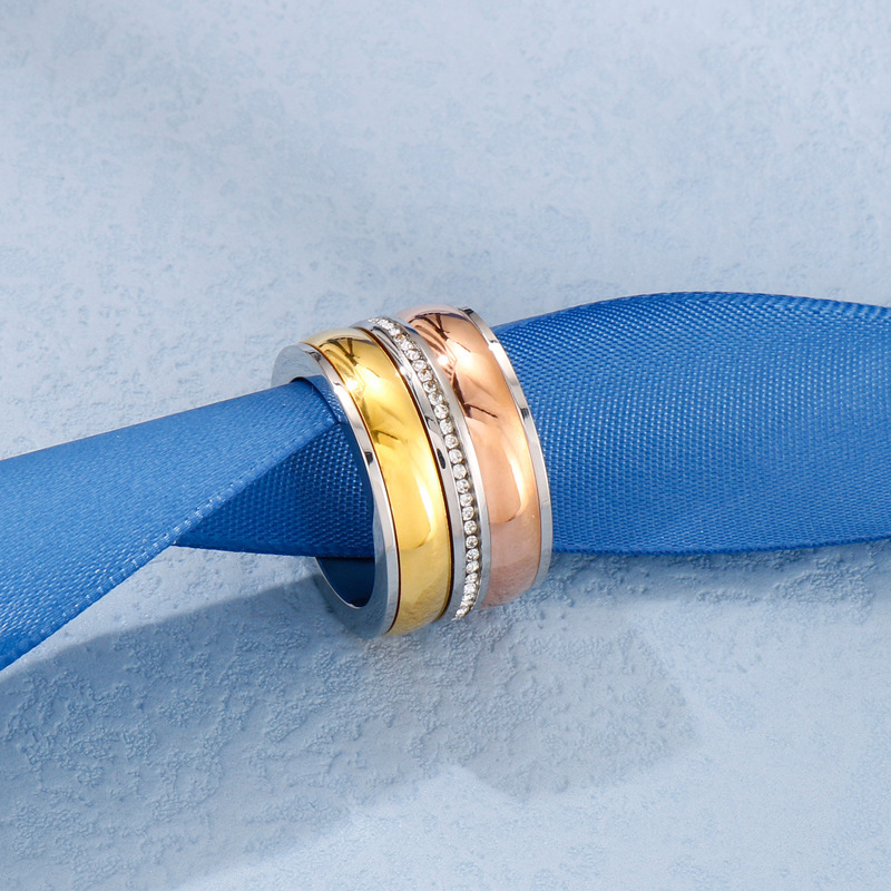 PVD Coated 18K Gold Plated Geometric Stainless Steel Fashion Waterproof Non Tarnish Rings