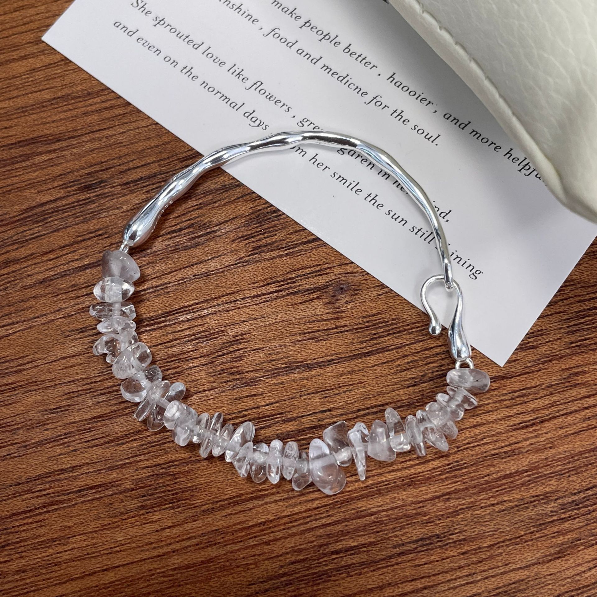 Seyna 925 Silver New Style Simple Fashion White Crystal Bracelet Geometric Pattern Irregular Electroplated Women's Jewelry