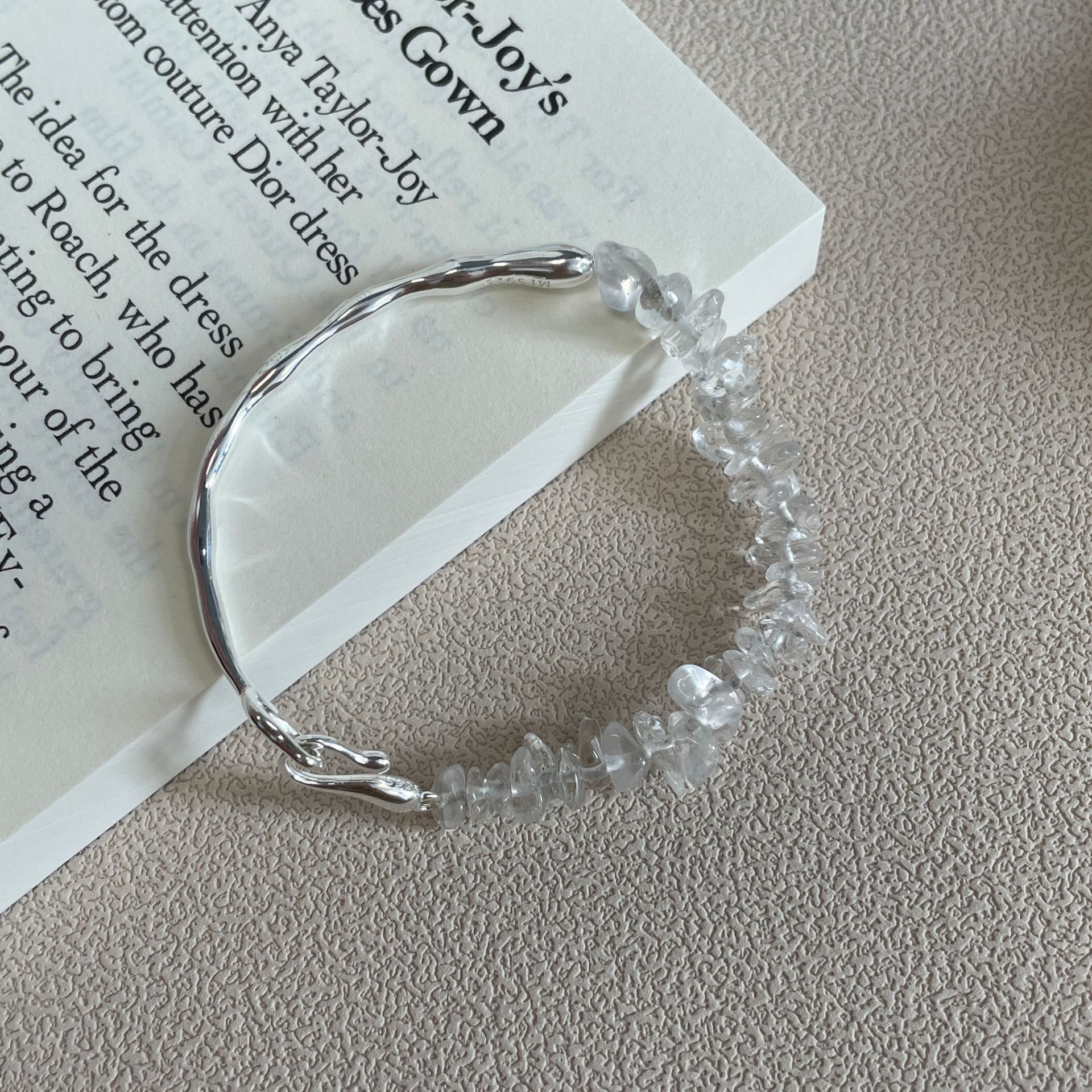 Seyna 925 Silver New Style Simple Fashion White Crystal Bracelet Geometric Pattern Irregular Electroplated Women's Jewelry