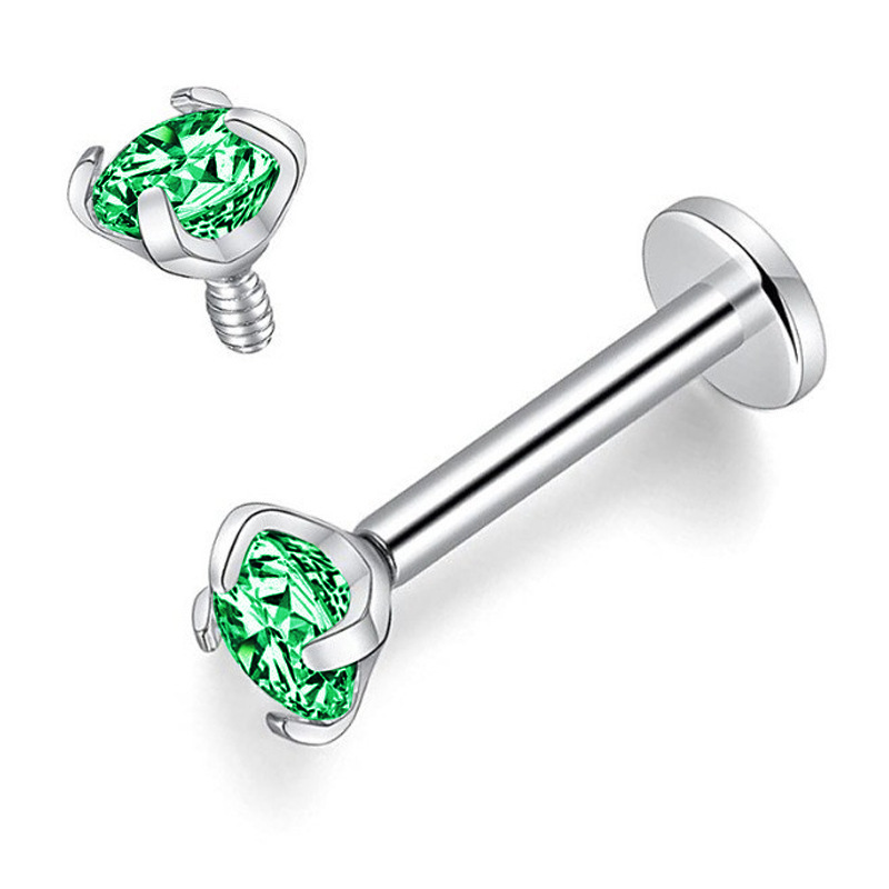 10 PCS/Package Lip Rings Modern Style Classic Style Geometric Titanium Alloy Zircon Lip Rings Ear Cartilage Rings & Studs