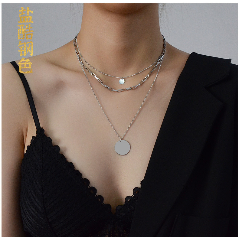 PVD Coated Real Gold Plated Geometric Titanium Steel Fashion Waterproof Non Tarnish Necklace