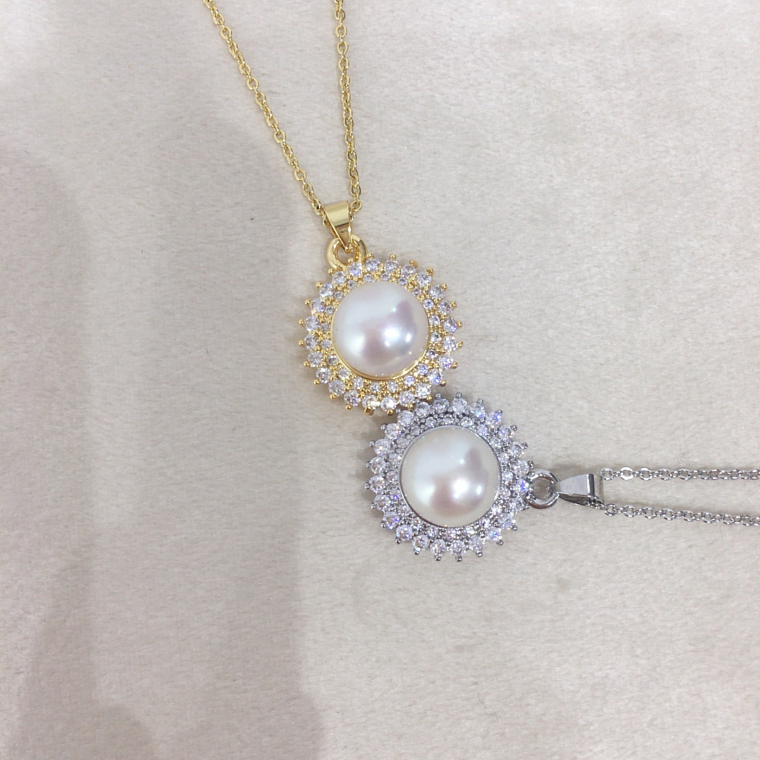 Sunflower Pearl Jewelry Large Spot Non-Nucleated Freshwater Pearl Pendant Necklace Genuine Gold Color Retention Accessories