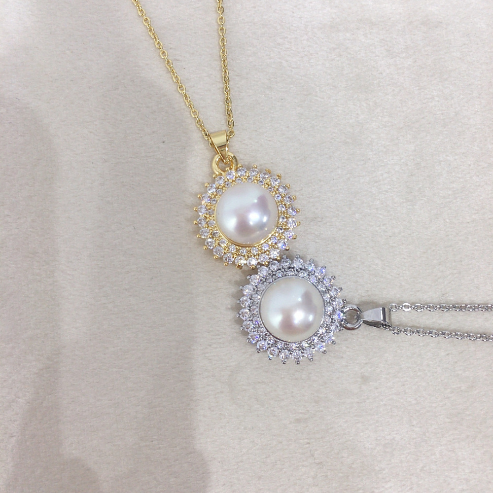 Sunflower Pearl Jewelry Large Spot Non-Nucleated Freshwater Pearl Pendant Necklace Genuine Gold Color Retention Accessories