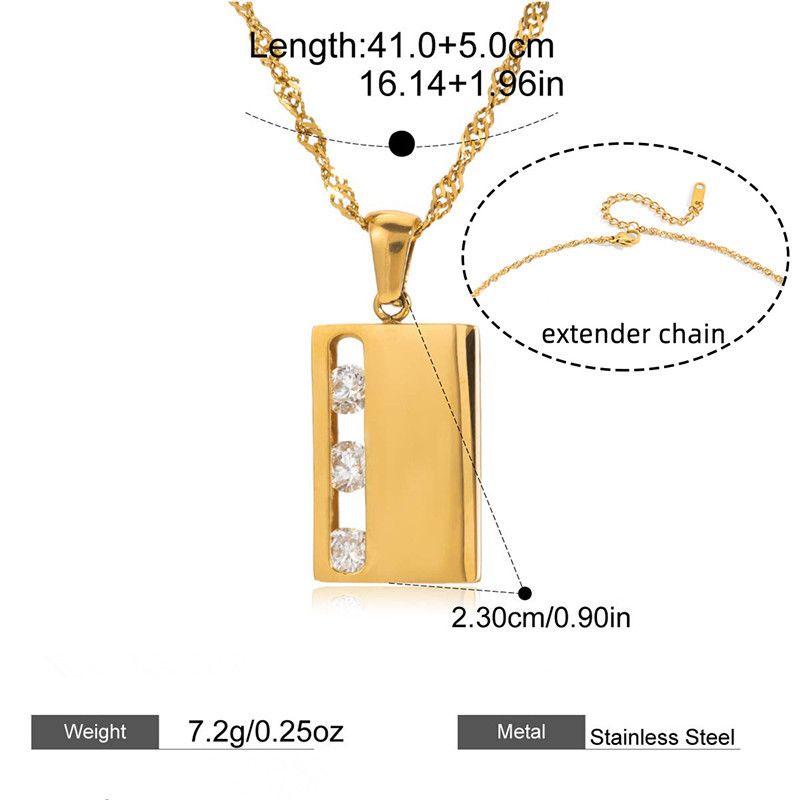 304 Stainless Steel Movable Zircon Vacuum Electroplating (In Furnace) Necklace Accessories For Women Autumn Winter Sweater Chain  Hot-Selling Titanium Steel Jewelry