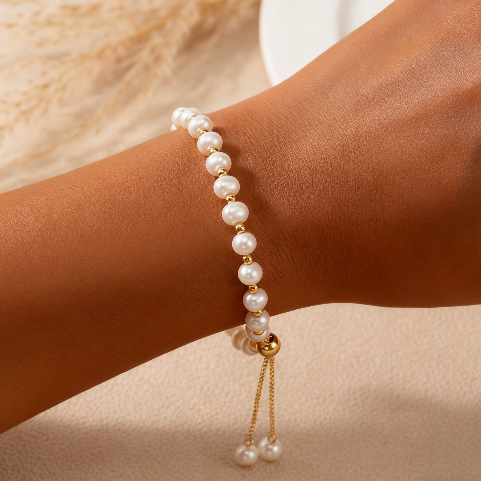 Elegant Pearl Metal Bracelet Fashion Women's Business Gift Cross Ring Bracelet Fashion Chain Accessory Suitable For Parties And Travel