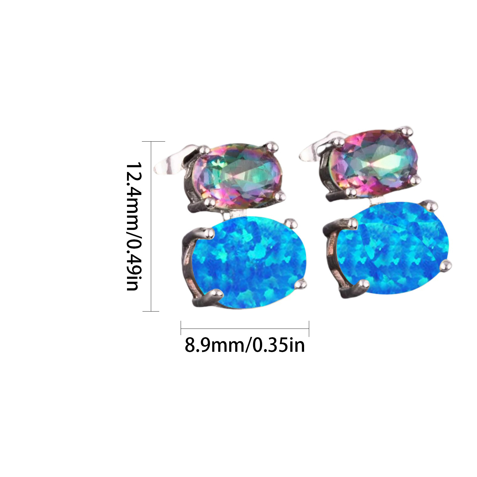 Hawaii Style Oval Shape TikTok Popular Ear Cuff Rings Opal Unisex Copper Material Jewelry Accessories Ear Rings Circular And Oval