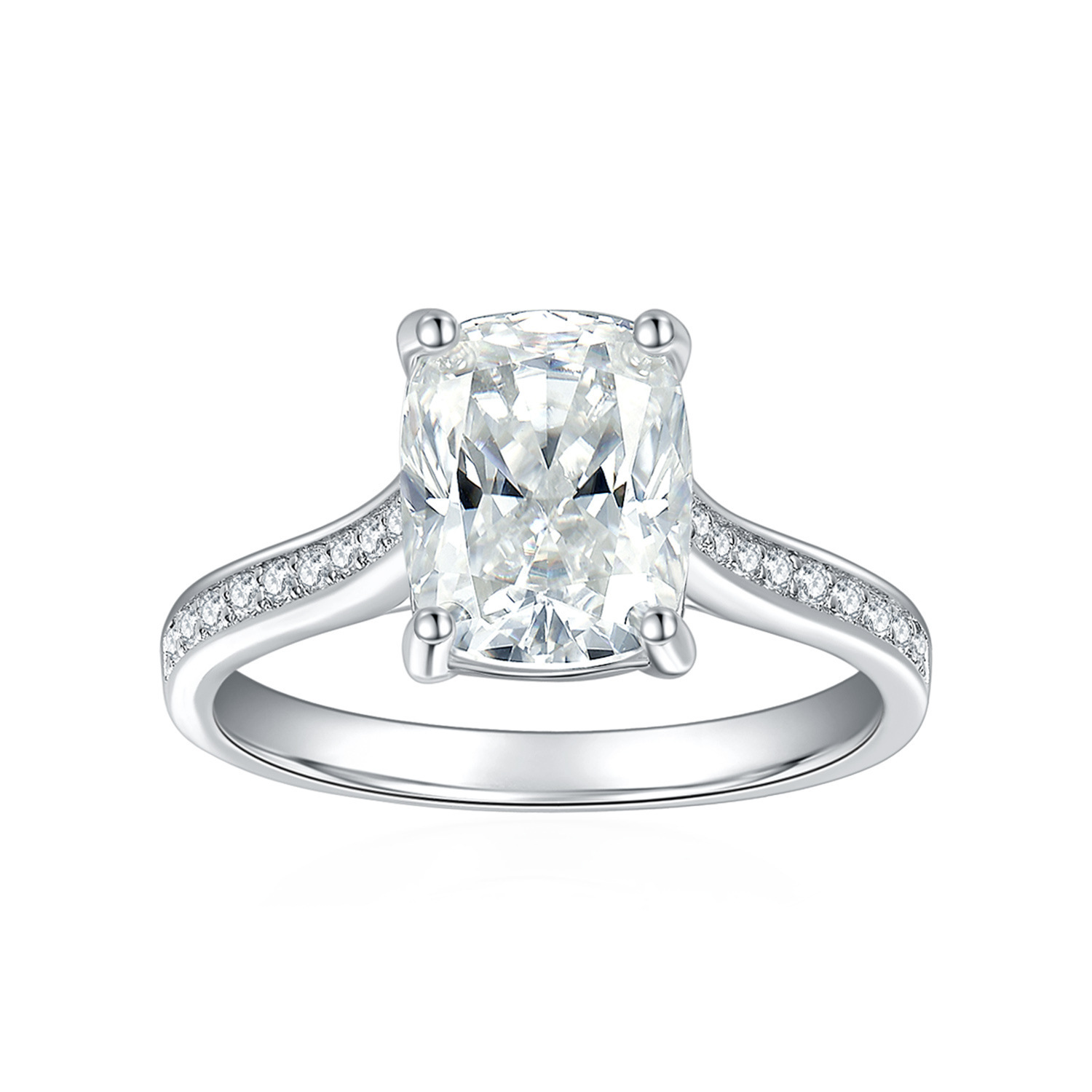 925 Sterling Silver Moissanite Geometric Rings