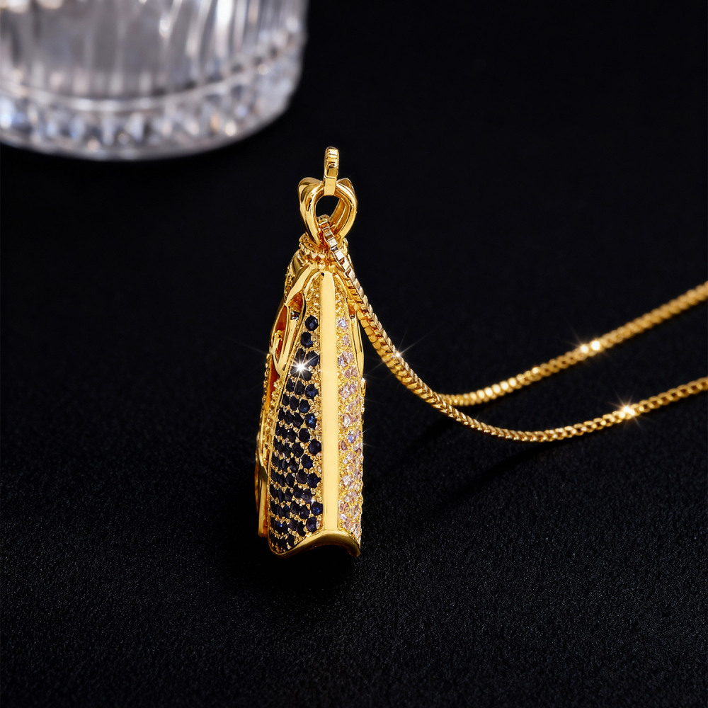 Water Plated Nickel-Free Eco-Friendly 18k Gold Luxury Light Luxury Virgin Mary Pendant Stainless Steel Chain Women's Jewelry Accessories