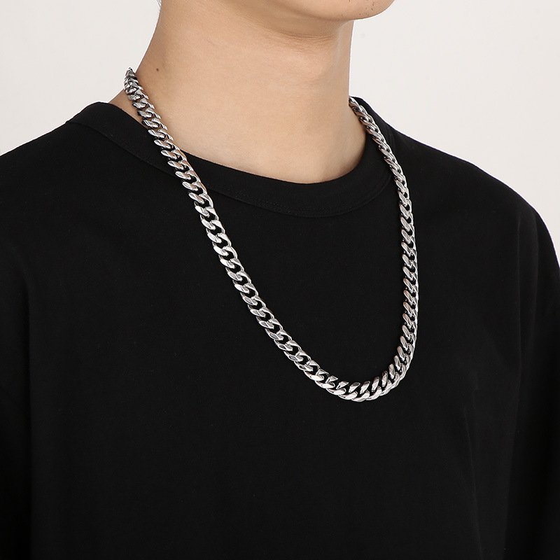 Fashion Geometric Stainless Steel Necklace Inlay Rhinestones Stainless Steel Necklaces