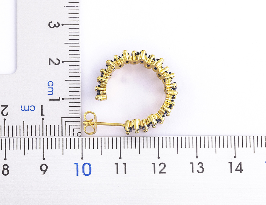 18K Gold Plated Fashionable Irregular Square Zircon Earrings For Women Elegant Copper Alloy Jewelry Accessories