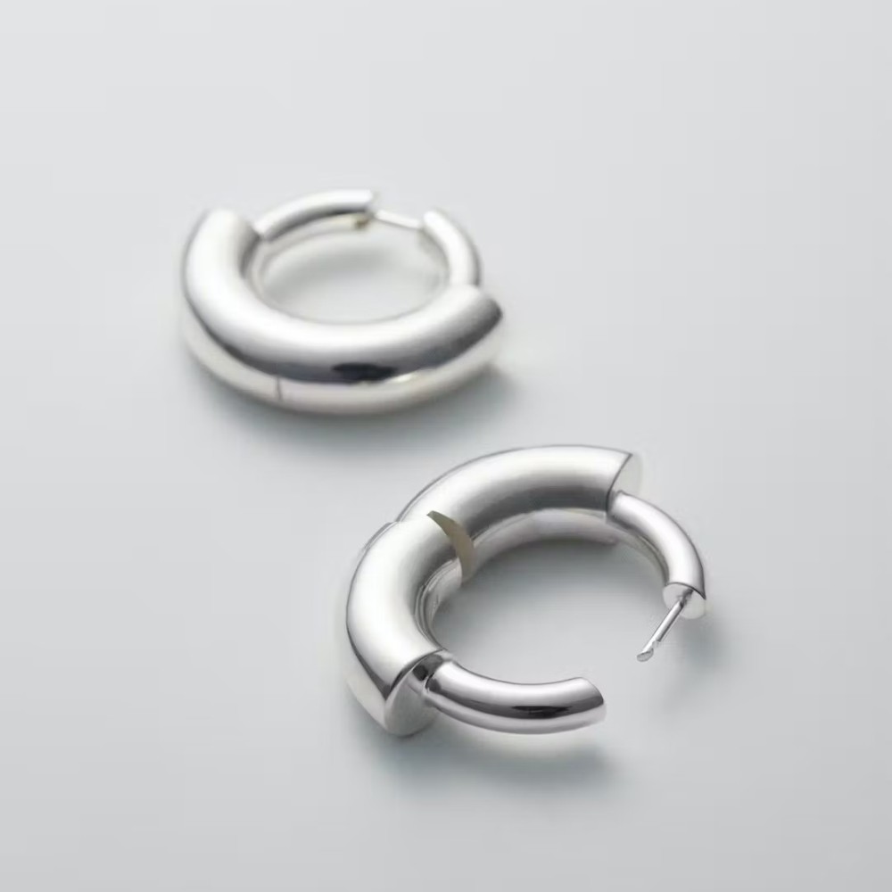 Neutral Style Gold-Plated Copper Round Earrings Fashion OL Geometric Pattern Women's Jewelry Accessories 2024 New Model