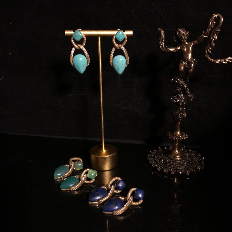 1 Pair Vintage Style Classic Style Geometric Water Droplets Brass Drop Earrings