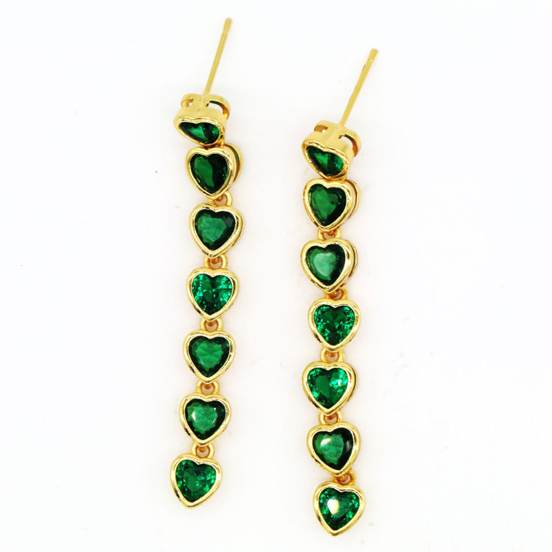 1 Pair Basic Modern Style Classic Style Pentagram Round Heart Shape Inlay Copper Zircon Drop Earrings