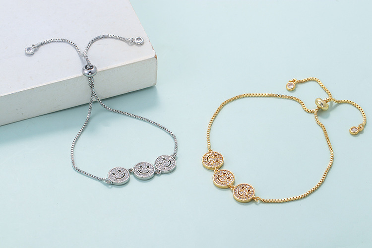 Wholesale Jewelry Smile Face Copper Inlaid Zircon Bracelet Nihaojewelry