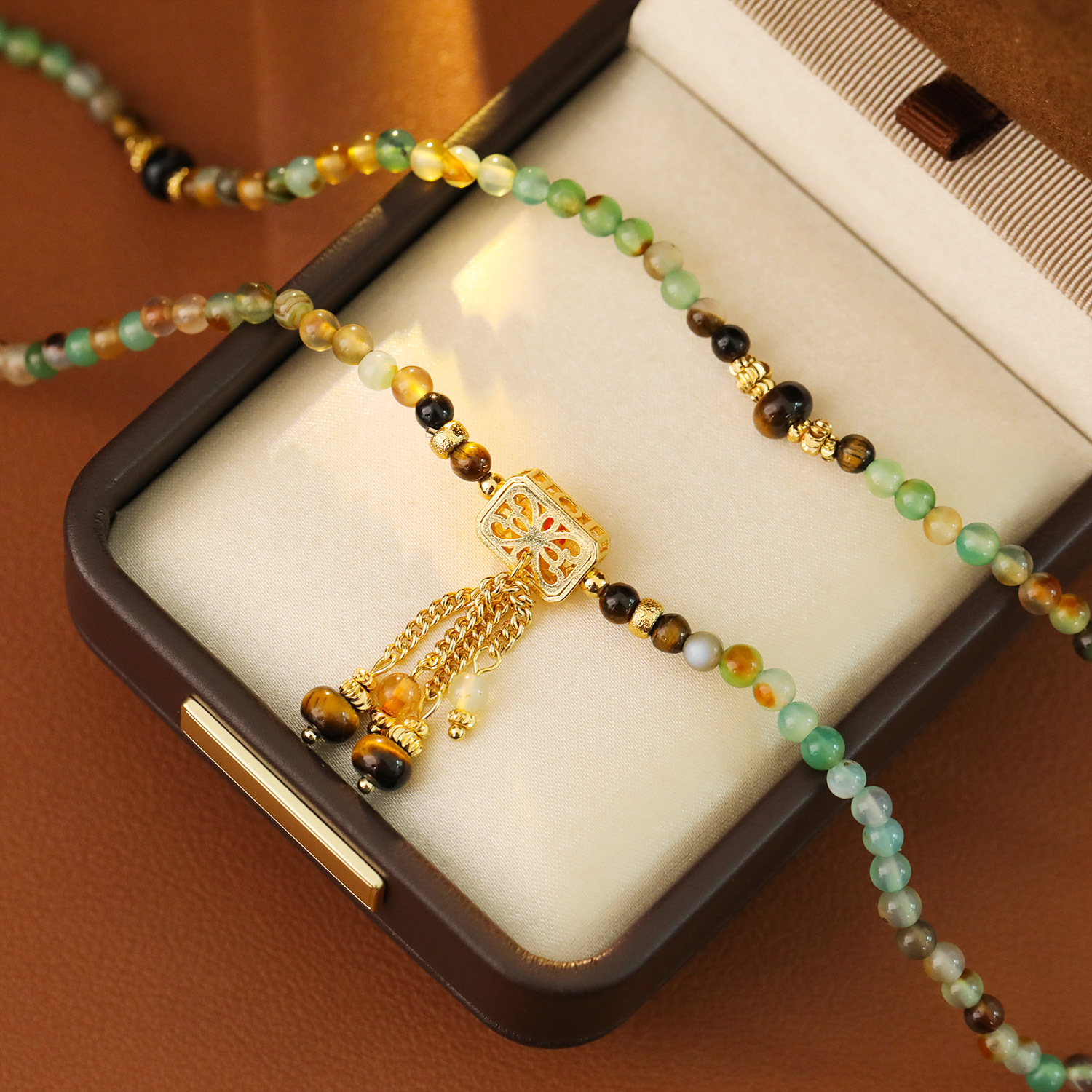 Natural Red Agate Shoushan Stone Double Use New Chinese Style Necklace Bracelet Chinese Style Bell Classical Ethnic Trend