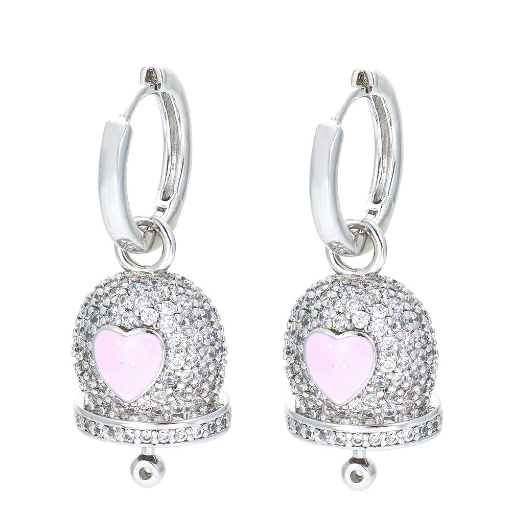 Fashion Bell Copper Drop Earrings Plating Inlay Zircon Copper Earrings