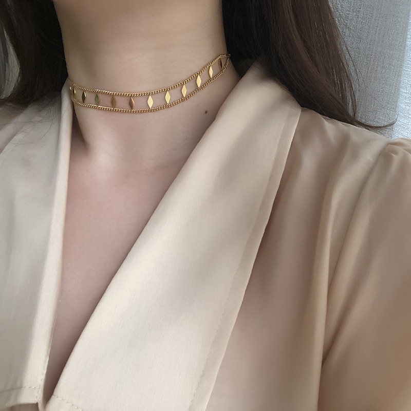 PVD Coated Real Gold Plated 18K Gold 304 Stainless Steel Fashion Waterproof Non Tarnish 304 Stainless Steel Necklace