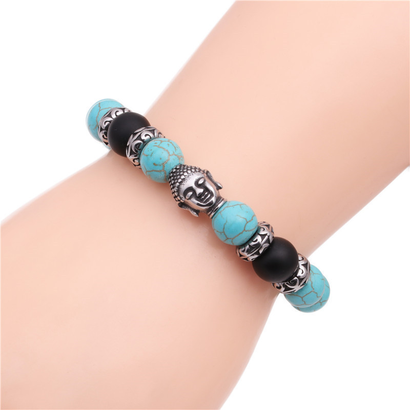 Fashion Bracelets Stainless Steel Woven Adjustable Buddha Head Bracelet