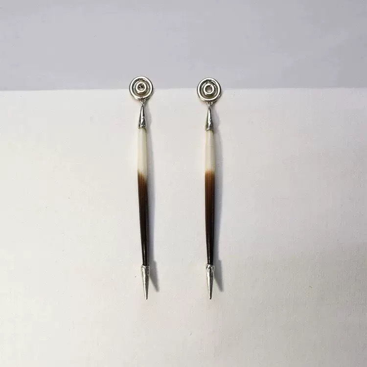 Brown Hedgehog Spine Series Handmade Texture Earrings Natural Style Long Earring Accessories For Women Luxury Fashion