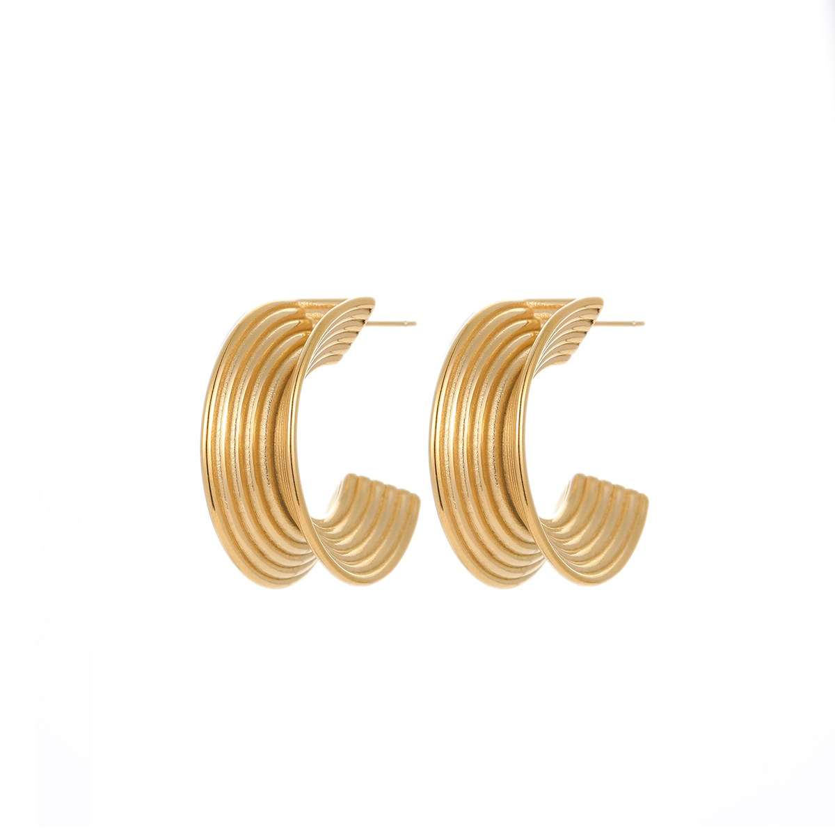 Fashionable Titanium Steel Hoop Earrings Stainless Steel Non-fading Simple French Style Women's Jewelry Accessories