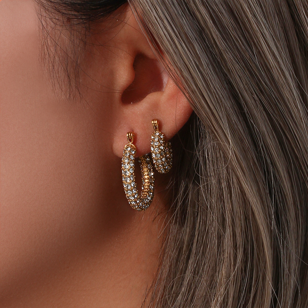 PVD Coated Real Gold Plated 18K Gold Geometric 304 Stainless Steel Fashion Waterproof Non Tarnish Earrings