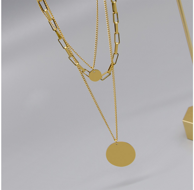 PVD Coated Real Gold Plated Geometric Titanium Steel Fashion Waterproof Non Tarnish Necklace