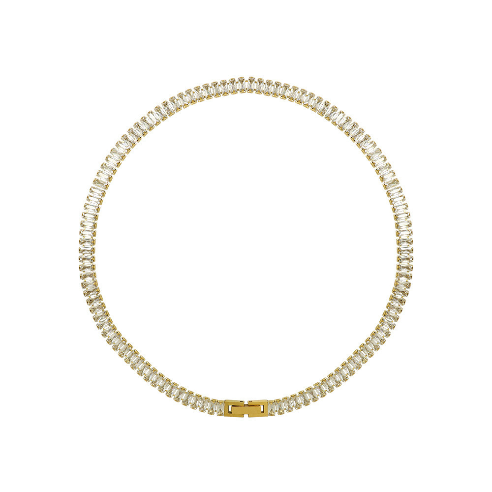 PVD Coated Real Gold Plated 18K Gold Square 304 Stainless Steel Fashion Waterproof Non Tarnish 304 Stainless Steel Choker