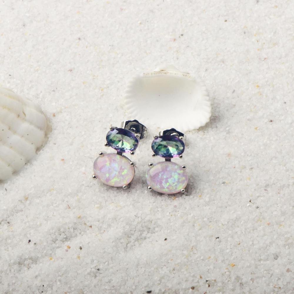 Hawaii Style Oval Shape TikTok Popular Ear Cuff Rings Opal Unisex Copper Material Jewelry Accessories Ear Rings Circular And Oval