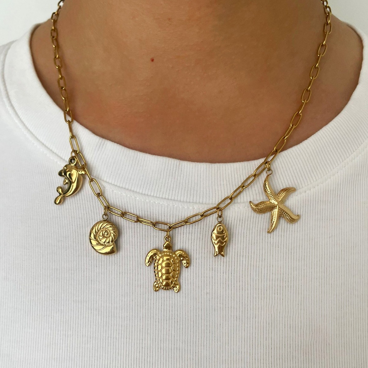316L Stainless Steel  Solid Color Waterproof Non Tarnish Surgical Steel Simple Style Classic Style Pendant Necklace For Women's