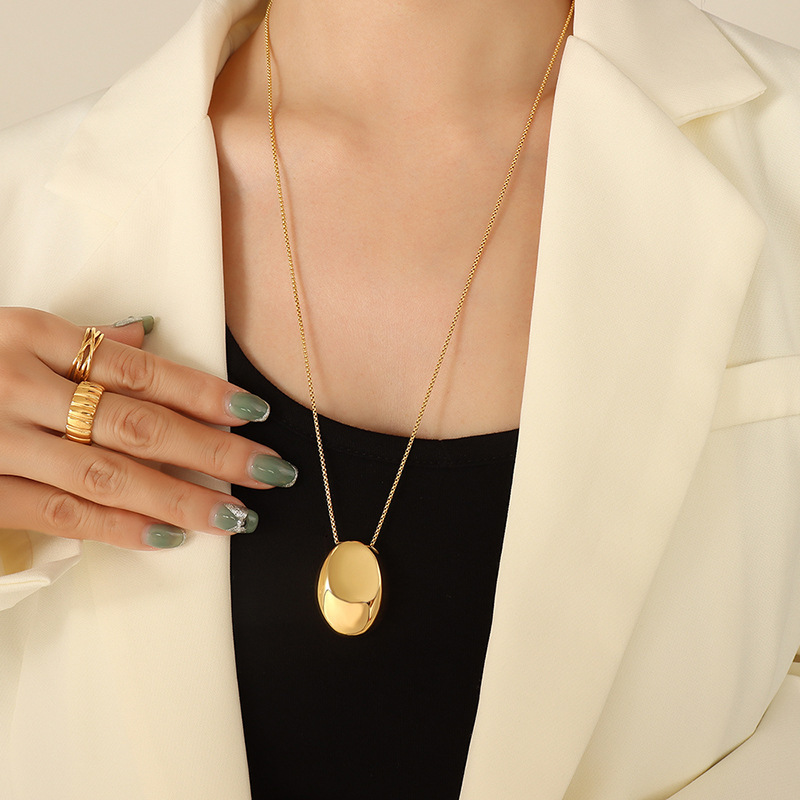 PVD Coated Real Gold Plated 18K Gold Geometric 304 Stainless Steel Fashion Waterproof Non Tarnish 304 Stainless Steel Pendant Necklace