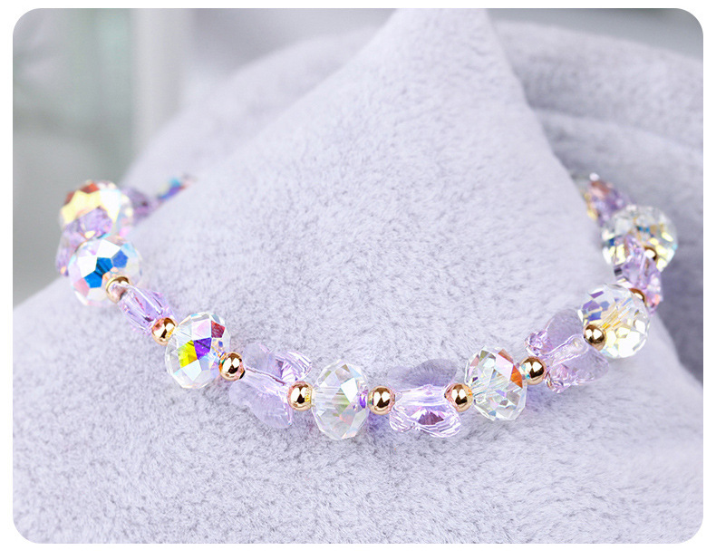 Austrian Crystal Butterfly Bracelet Seven Colors Optional Hand Chain Women's Fashion Jewelry Countryside Style Bead Bracelet
