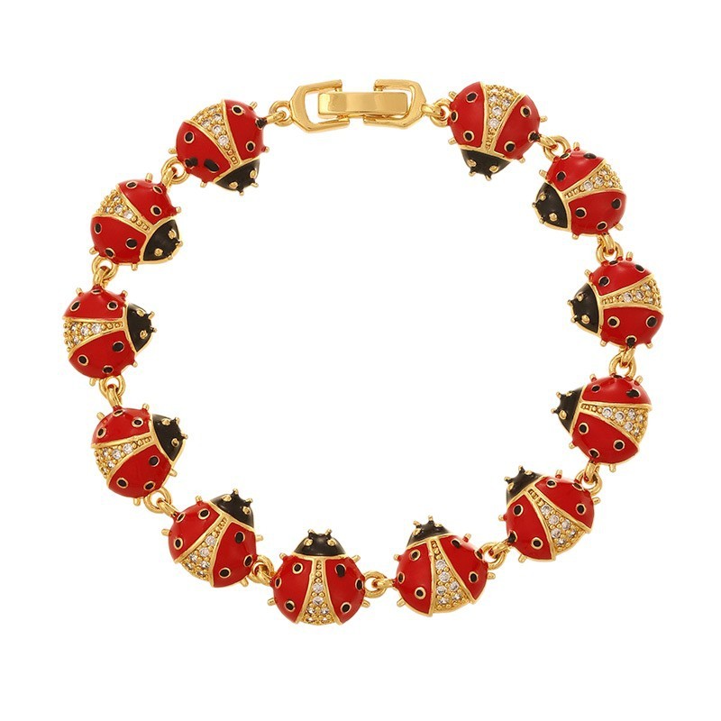 Red Ladybug Bracelet Multifunctional Women's Jewelry Daily Wear Metal Zircon Casual Date Suitable Accessories