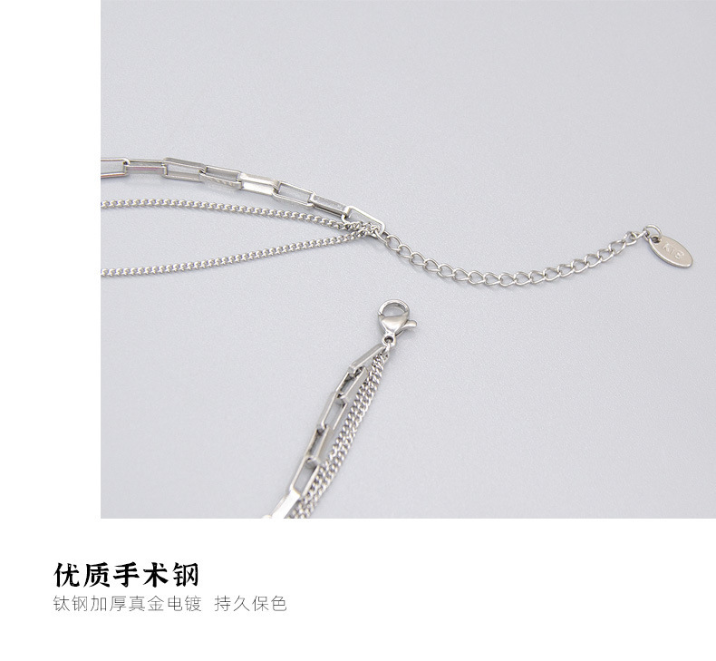 PVD Coated Real Gold Plated Geometric Titanium Steel Fashion Waterproof Non Tarnish Necklace