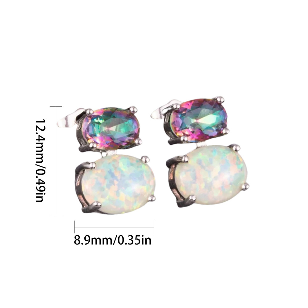 Hawaii Style Oval Shape TikTok Popular Ear Cuff Rings Opal Unisex Copper Material Jewelry Accessories Ear Rings Circular And Oval