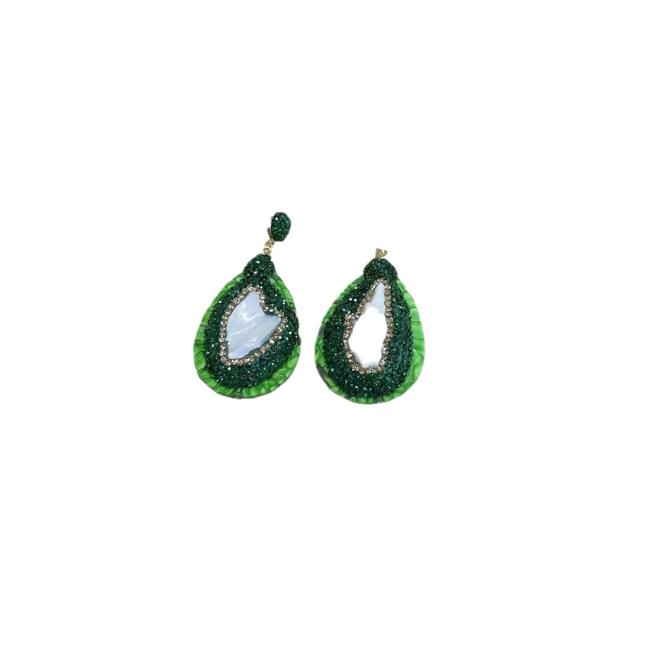 Natural Snake Skin Four Piece Set Embedded With Pearls And Czech Crystals For High End Banquet Jewelry Accessories