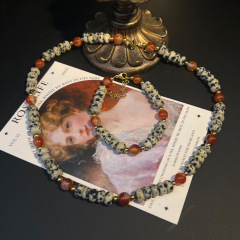 Spotted Stone Jade Bracelet + Necklace