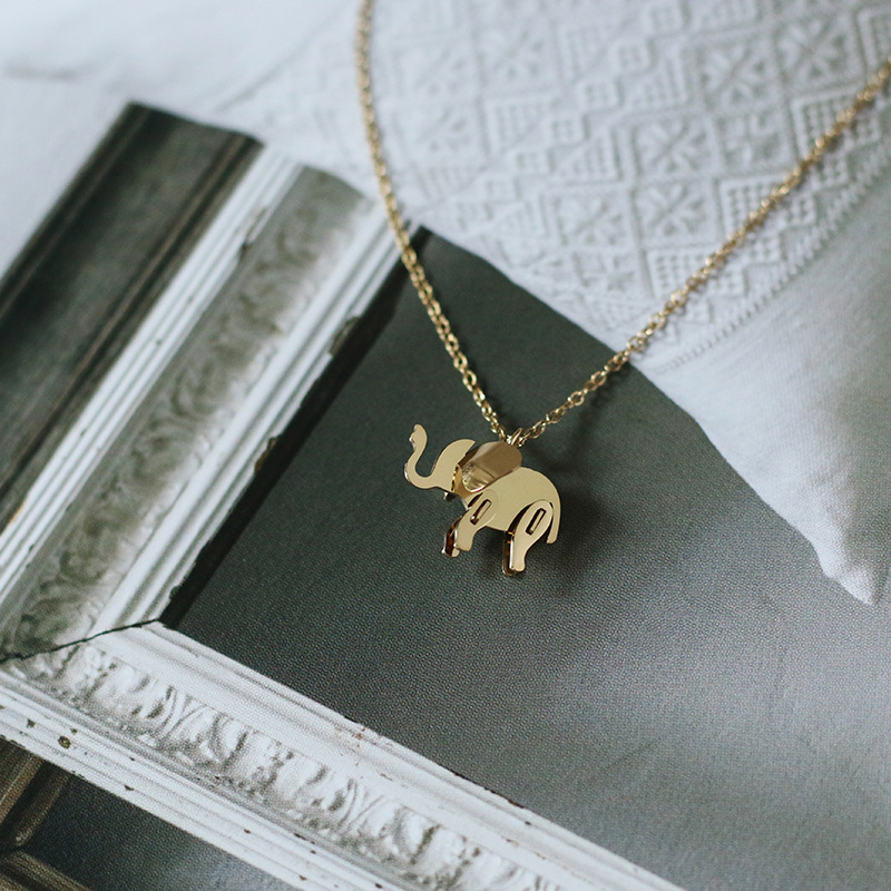 PVD Coated Real Gold Plated 18K Gold Animal 304 Stainless Steel Cartoon Style Waterproof Non Tarnish 304 Stainless Steel Necklace