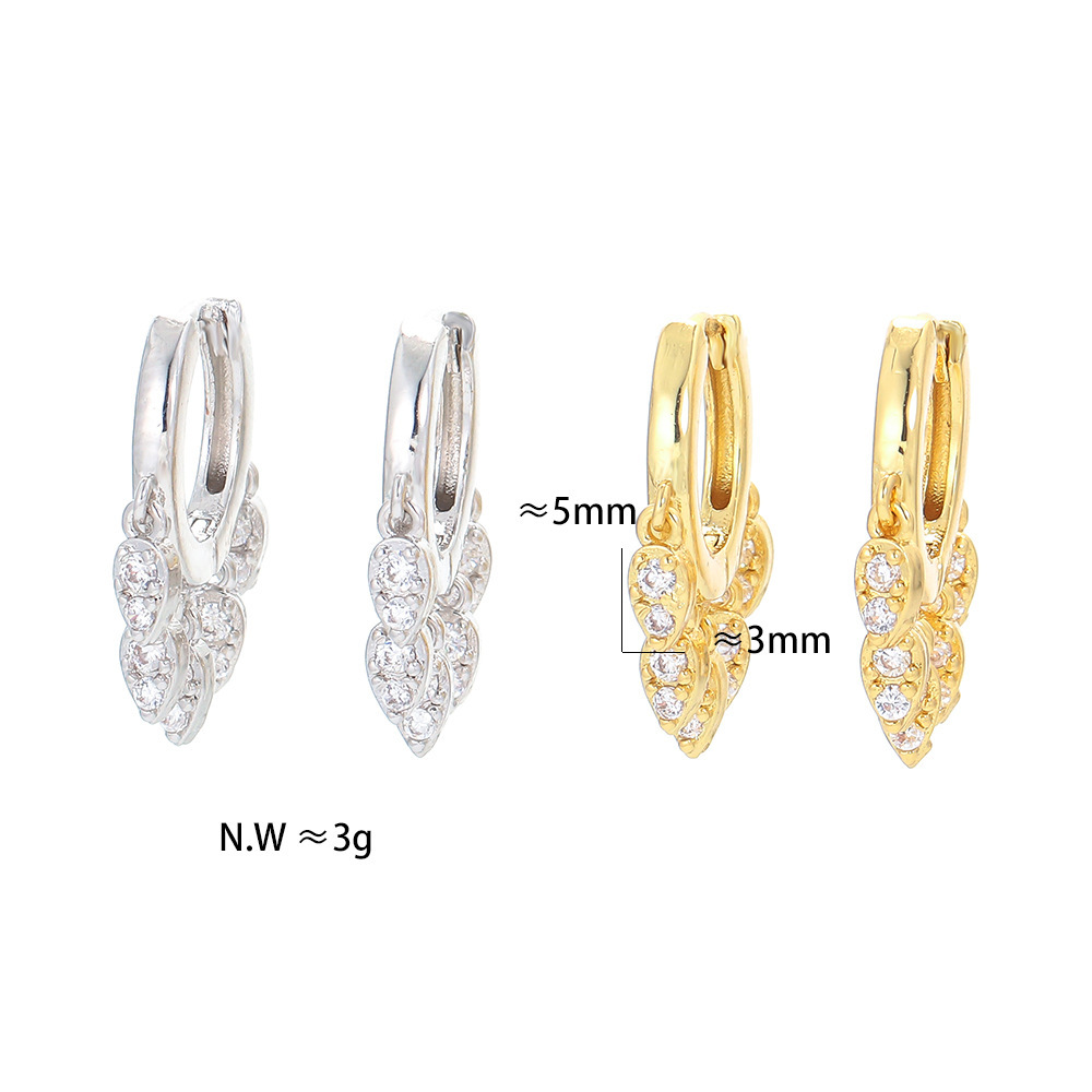 Simple Glossy Ring Inlaid Zircon Ear Bone Clip