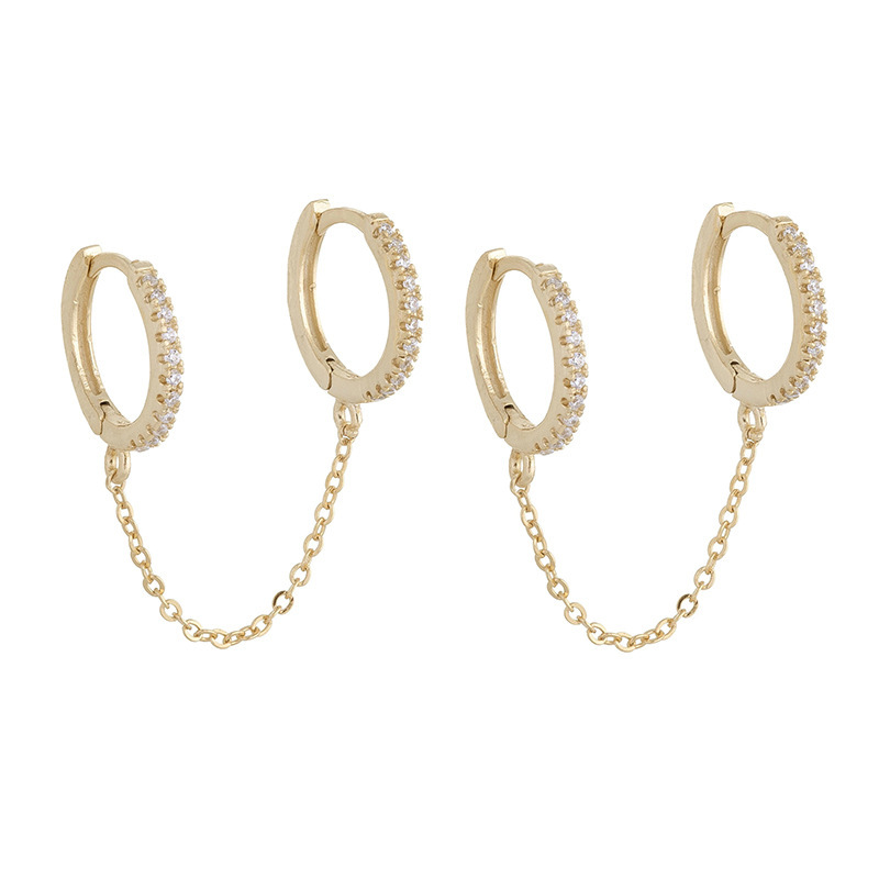 Butterfly Stud Earrings And Hoop Earrings Set For Women Zircon Jewelry Simple Ear Accessories