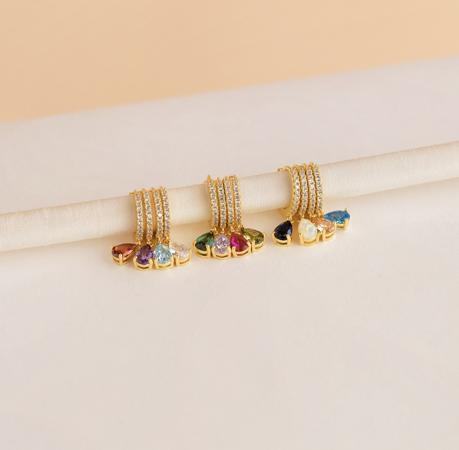 Hawaii Ocean Trend Women's Opal White Australian Opal Tear Drop Quartz Earrings Simple Style Jewelry Accessories