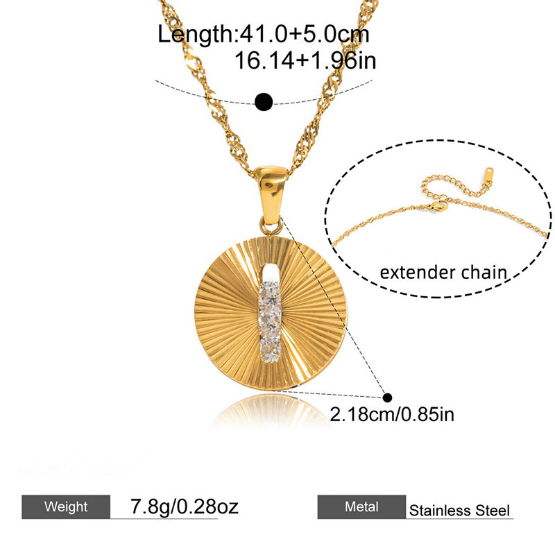 304 Stainless Steel Movable Zircon Vacuum Electroplating (In Furnace) Necklace Accessories For Women Autumn Winter Sweater Chain  Hot-Selling Titanium Steel Jewelry