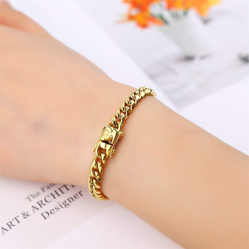 Fashionable Stainless Steel Men's Necklace Encrypted Dragon Head Buckle Bracelet Versatile Matching Accessories Geometric Pattern