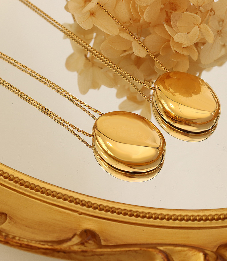 PVD Coated Real Gold Plated 18K Gold Geometric 304 Stainless Steel Fashion Waterproof Non Tarnish 304 Stainless Steel Pendant Necklace