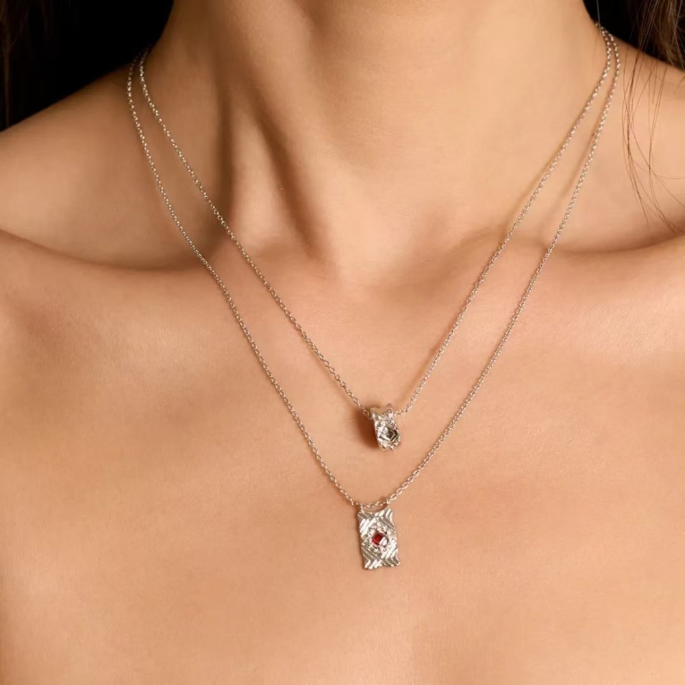 Minimalist Design Black Rose Gold Geometric Agate Pendant Necklace Simple Custom Women's Accessories