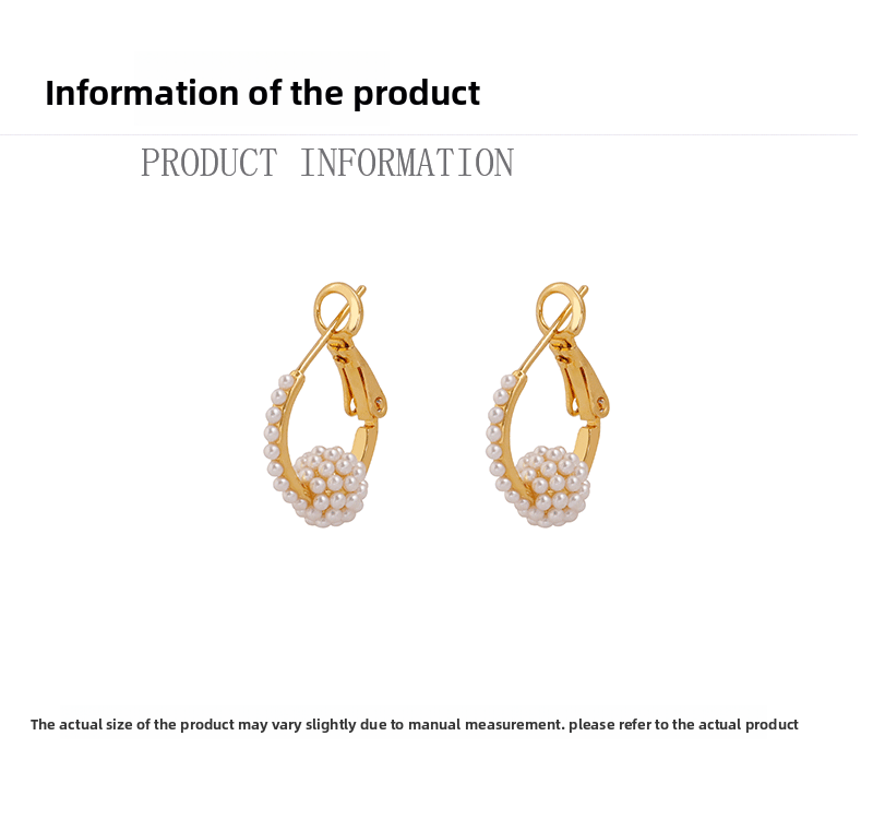 Elegant Pearl Hoop Earrings Unique Design Sensation Slimming French Hepburn Style Fashionable Trendy Women's Jewelry Accessories