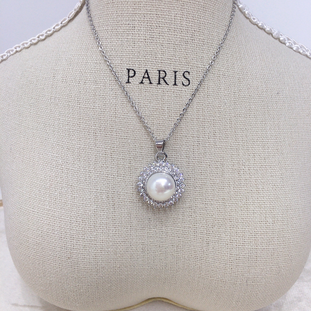 Sunflower Pearl Jewelry Large Spot Non-Nucleated Freshwater Pearl Pendant Necklace Genuine Gold Color Retention Accessories
