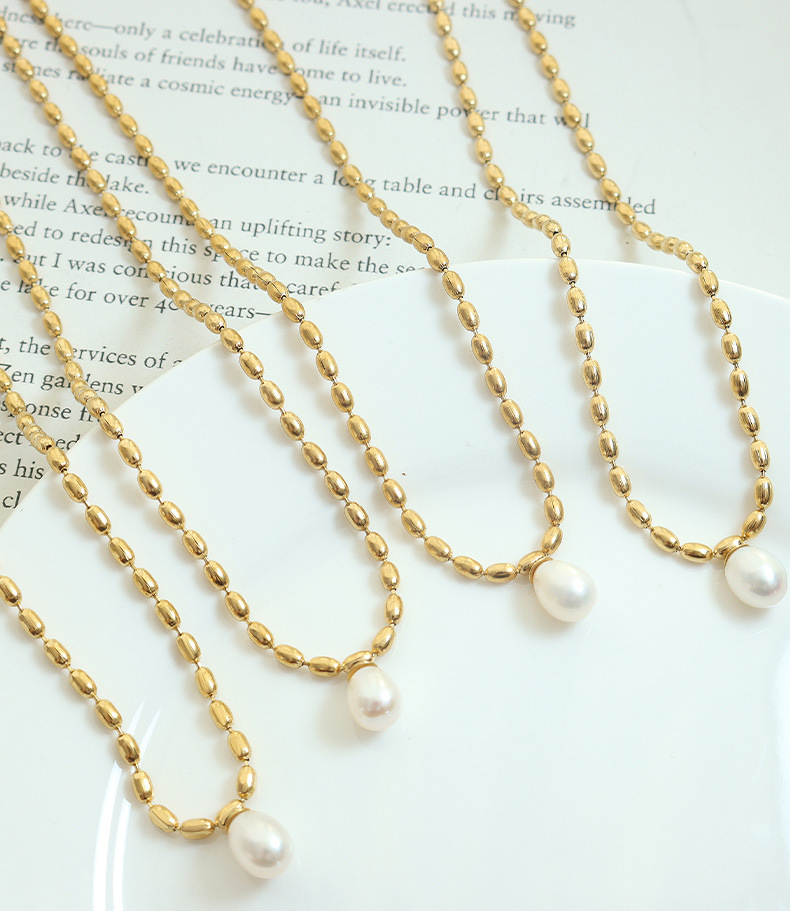 PVD Coated Real Gold Plated 18K Gold Solid Color 304 Stainless Steel Fashion Waterproof Non Tarnish 304 Stainless Steel Pendant Necklace