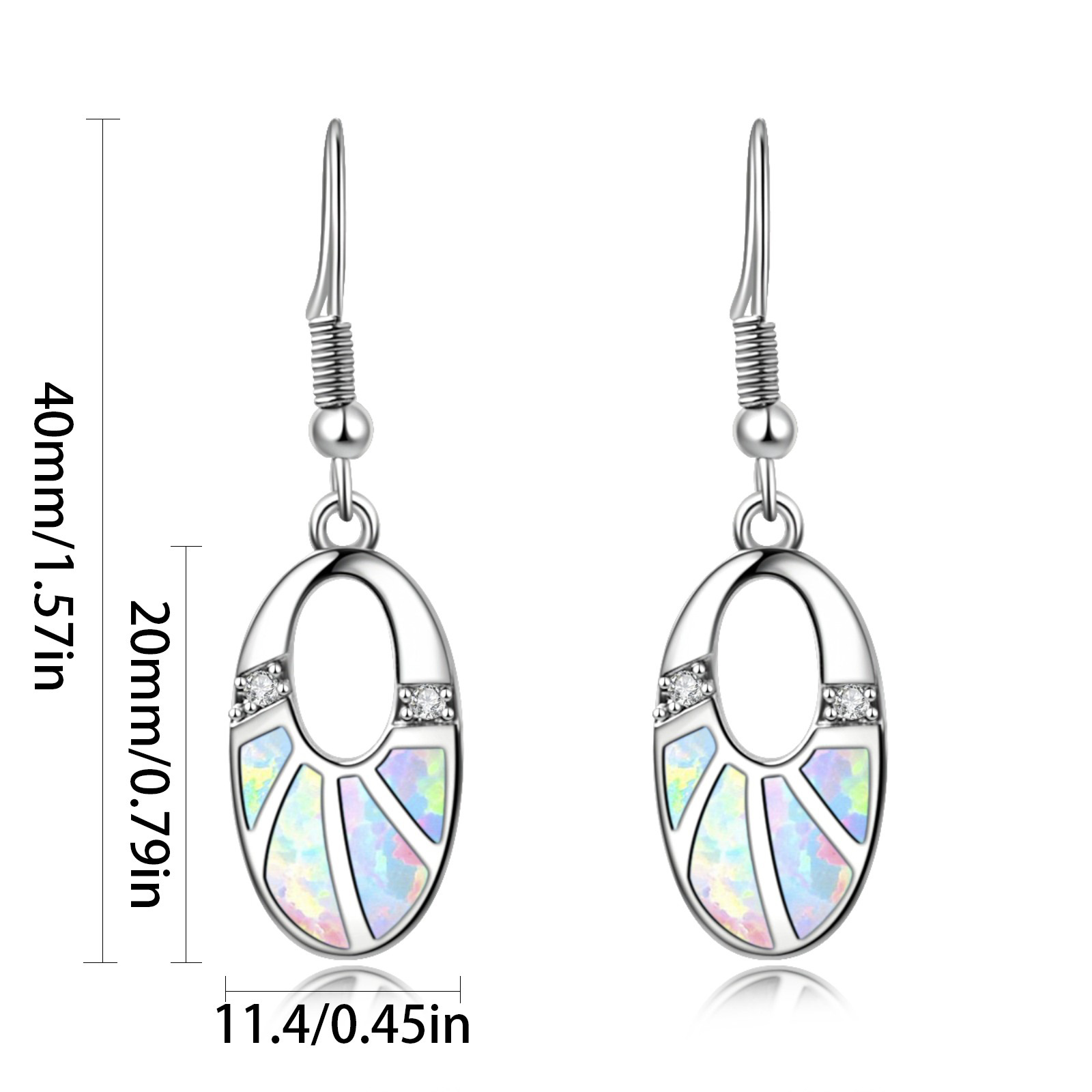 TikTok Ins Style Oval Opal European Amber European Fashion Drop Earrings Copper Material Holiday Style Jewelry Accessories